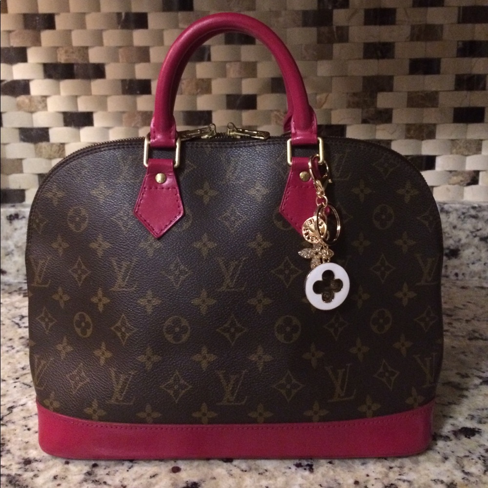 Louis Vuitton Brown and Pink Satchel